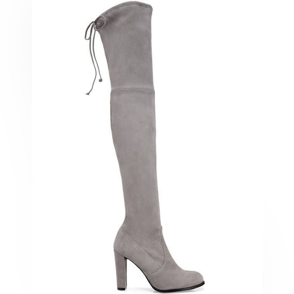 Highland gray over the knee suede gray boots